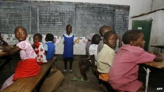 Pupils at school in Zimbabwe (January 2009)