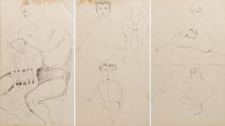 Three sketches by Lucian Freud