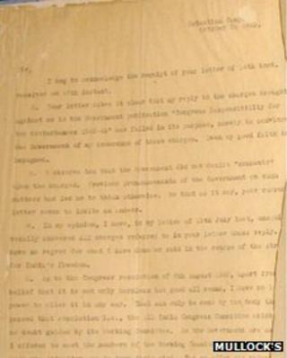 Gandhi letter