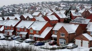 Houses in the snow