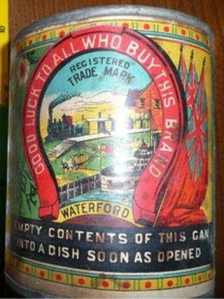 Old tin of apples
