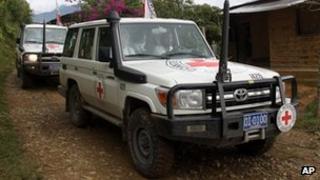 Red Cross vehicle involved in Farc hostage release operation