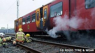 Metro train fire