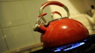 Kettle on a gas hob