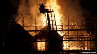 Fire crews tackle the blaze