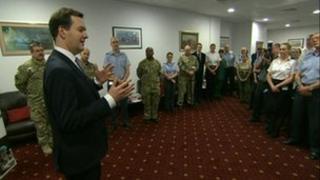 Chancellor George Osborne at Fisher House in Birmingham