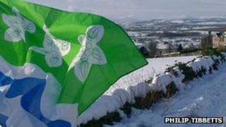New Cumberland flag flying at Beacon Edge