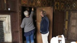 The cupboard where the secret room was found at the National Trust's Canons Ashby