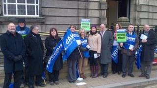 Picket outside Stoke-on-Trent Civic Centre