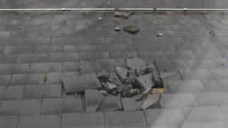 Ice damage at house in Derby Road, Duffield