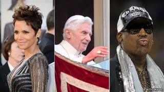 Halle Berry, the now-Pope emeritus, and Dennis Rodman