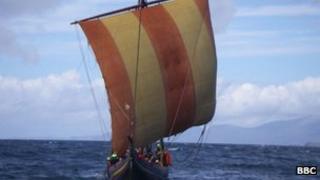 A reconstructed Viking ship