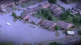 Flooded houses