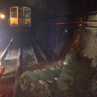 Train near the construction drills