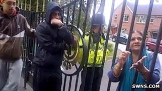 Protesters stop a mixed faith marriage at a Sikh temple in Swindon