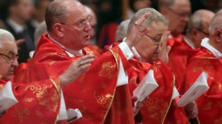 Cardinals at Mass before voting for the new Pope