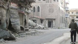 Rebel soldier in Homs on 11/3/13