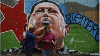 Hugo Chavez' mural in Caracas