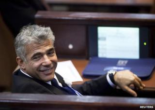 Yair Lapid, leader of the Yesh Atid party, in the new Israeli parliament, 5 February 2013