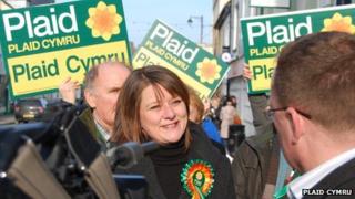 Leanne Wodd ym Miwmares yn ddiweddar