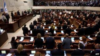 Inauguration session of the new Knesset in February 2013