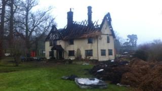 Fire scene in Thurston