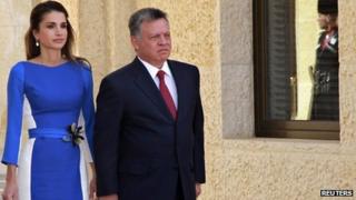 King Abdullah II of Jordan with his wife, Queen Rania