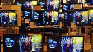 Bank of TVs