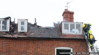 Fire damage at Appleshaw house