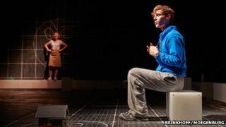 NIAMH CUSACK as Siobhan and LUKE TREADAWAY as Christopher Boone in Curious Incident