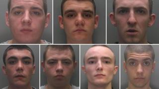 Clockwise from top left: Jewell, Holden, Hughes, Burke, Thomas, Smith-Milson and Byrne