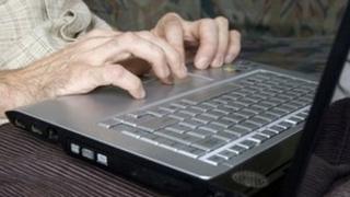 Man using laptop