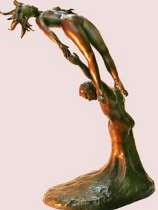 Stolen bronze statue