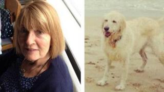 Diane, as she was pictured on Twitter, with one of her dogs