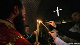 Bulgarians praying - file pic