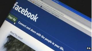Facebook on laptop