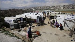 Syrian refugee camp in Saadnayel in Lebanon's Bekaa valley.