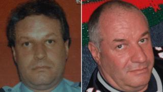 Eddie Maher, before 1993 (left), and during his time in the US (right)