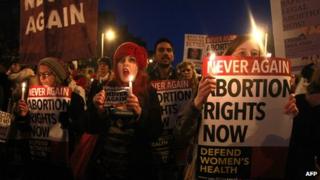 An abortion rights rally in Ireland