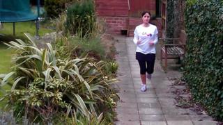 Natalie Silverstone training in her garden