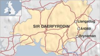 Map o'r ardal