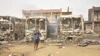 Aftermath of bomb attack in Kano, March 2013