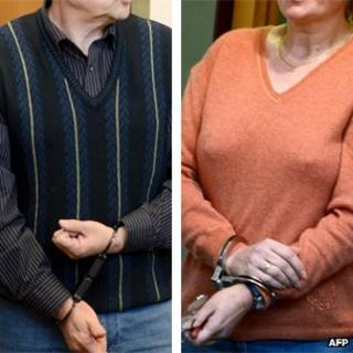 Andreas (left) and Heidrun Anschlag arrive at court in Stuttgart, Germany, 15 January 2013