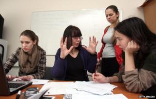 A class at the European Humanities University