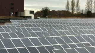 Solar panels in a field at Dalkeith