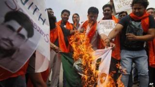 Protest in Jammu, Indian-administered Kashmir, 27 April