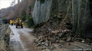 Landslide on A890. Pic: Highland Council