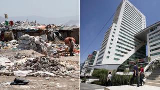 A slum and a new apartment block