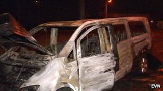Burnt out van