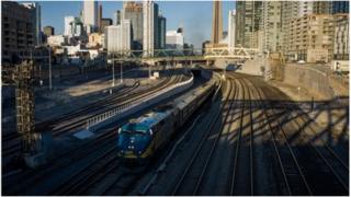 VIA rail train, Toronto, Canada 22 April 2013